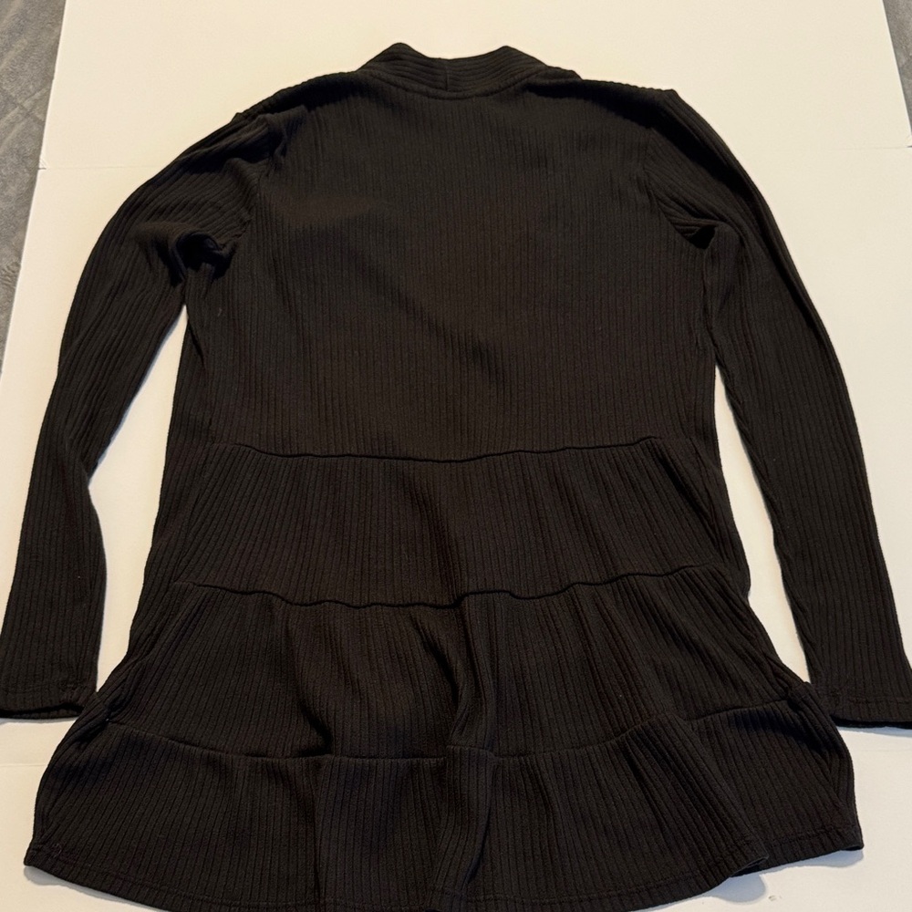 LC Lauren Conrad Black Ribbed Cardigan - Picture 2 of 2